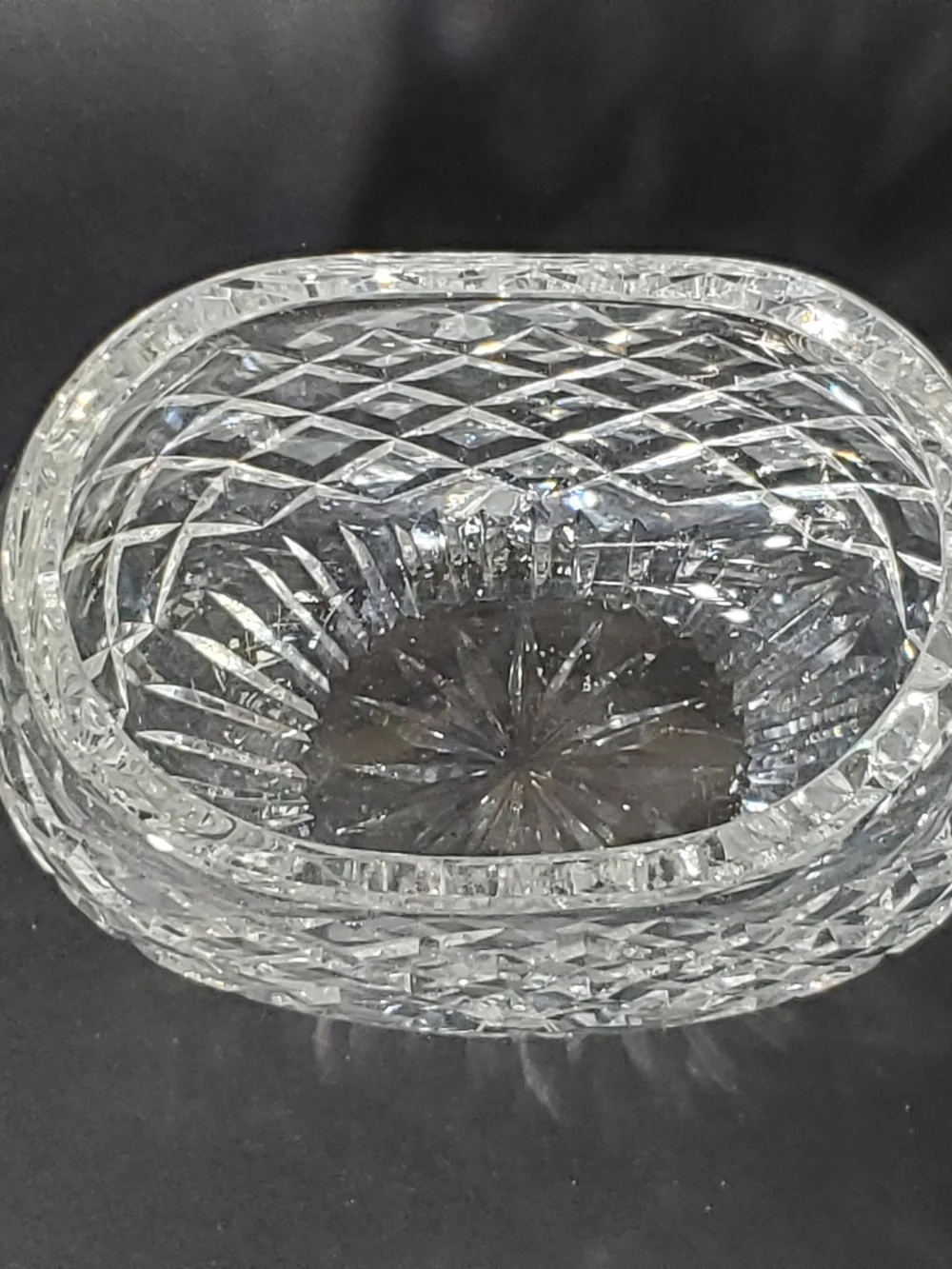 Waterford Vintage Crystal Vase in the Comeragh Pattern & Scooped Rim